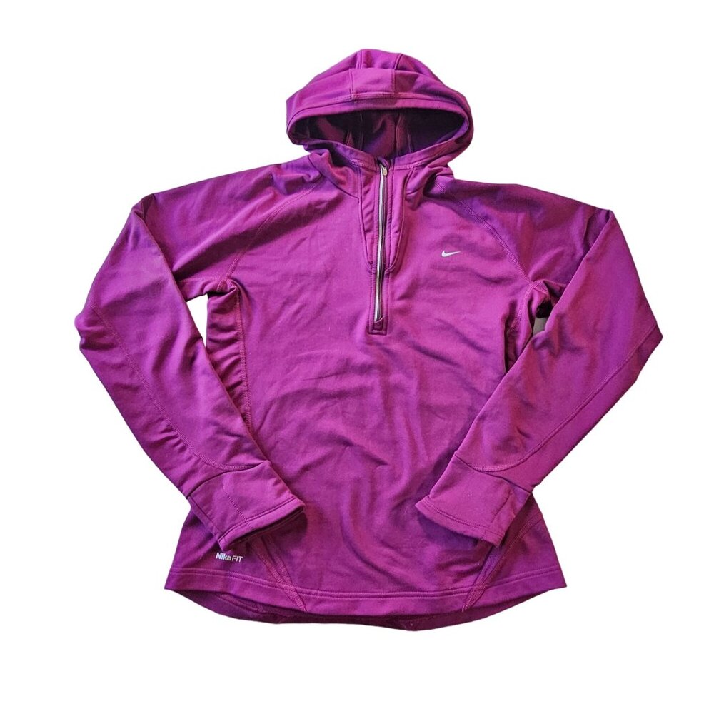Nike Fit Dry Womens Zip up hoodie athletic jacket hooded purple size M